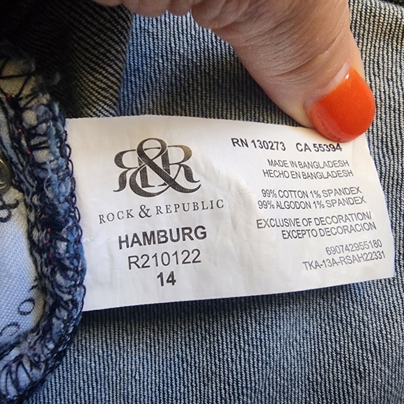 STAR  Patterned Blue Jeans - Picture 4 of 15